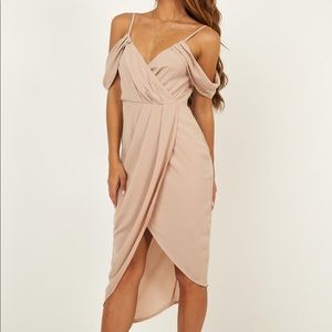 Beige/Blush Midi Dress